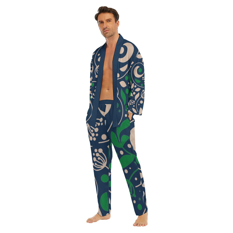Men's Imitation Silk Pajama Set