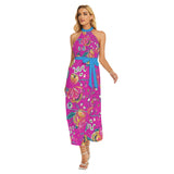 Women's Wrap Hem Belted Halter Dress -  Shop Unisex clothing and accessories online - KatsTreeHouse